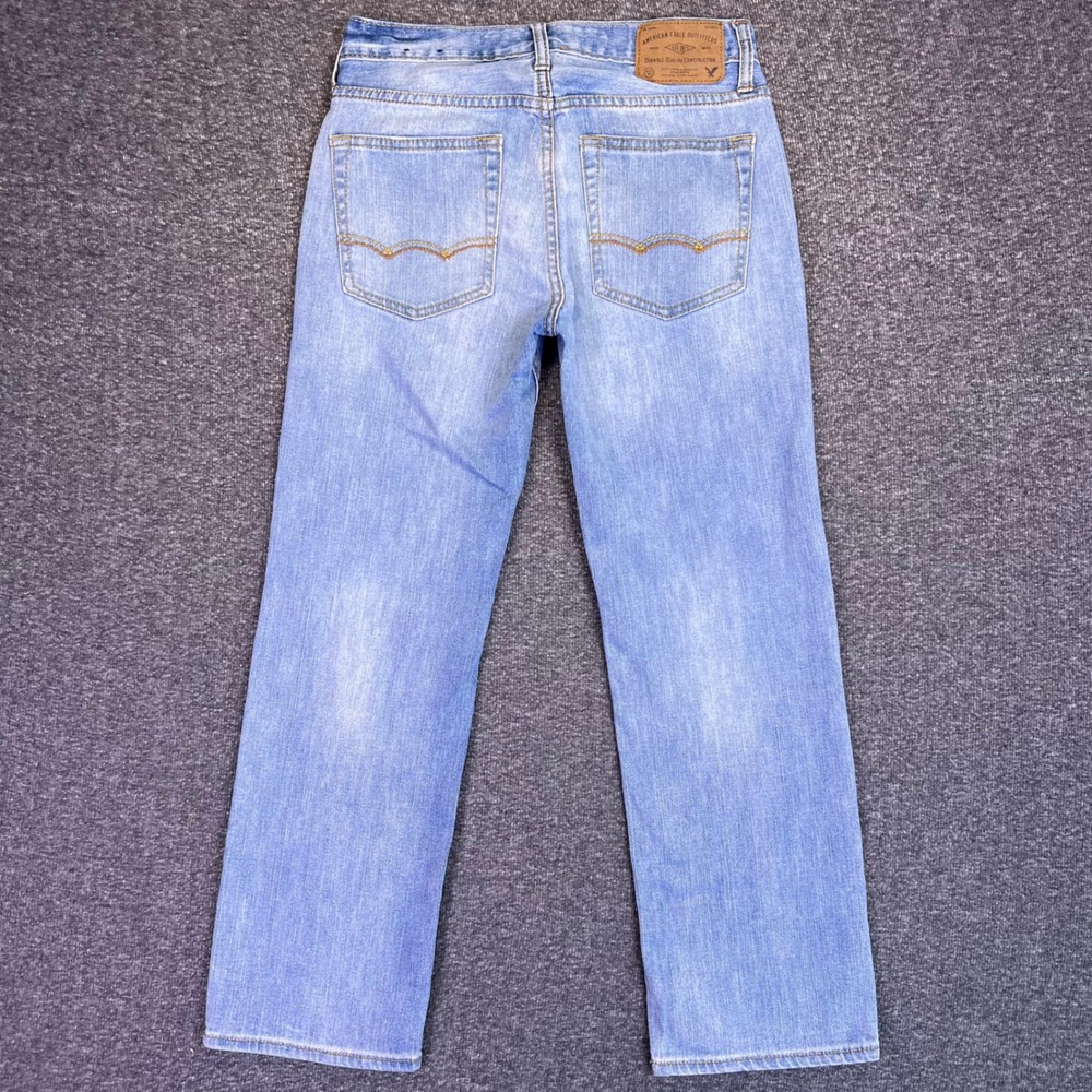 American Eagle Jeans Mens 28x26 Light Blue Straight Core Flex Classic Casual Y2K - Picture 2 of 14